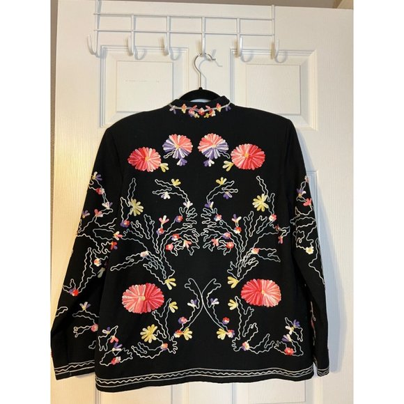Drapers & Damons Embroidered Johnny Jacket PS Petite Small Was $250 - Picture 7 of 10